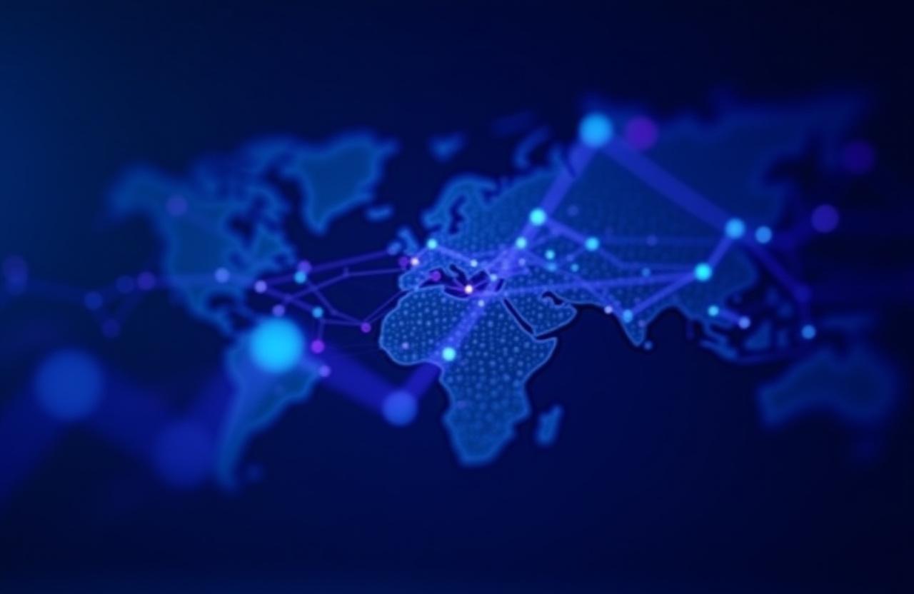 Futuristic digital financial data visualization on a dark interface